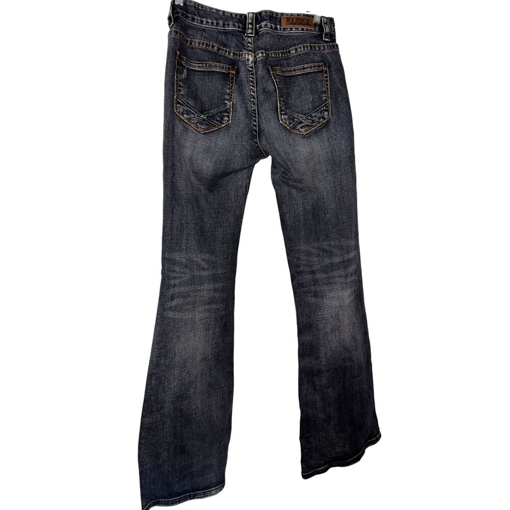 Rock & Roll cowboy Womens Distressed Bootcut Jeans Size 30 Blue Denim With Ripp - Picture 9 of 11